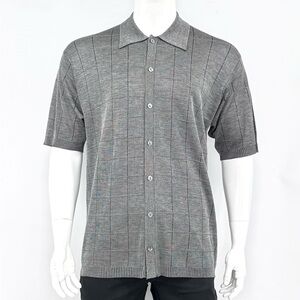 Anthology knit Silk Short Sleeve Button-Up Shirt